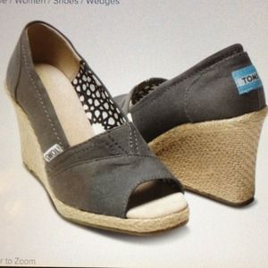 TOMS Ash Calypso Canvas Women's Wedges