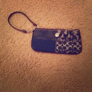 Blue Coach Wristlet