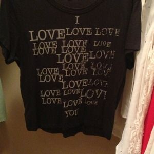 An I love you cropped shirt from Forever 21.