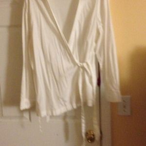 White wrap blouse