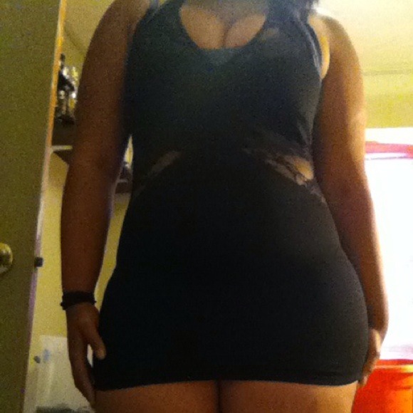 Sexy racer back , lace sided, black dress😍😍