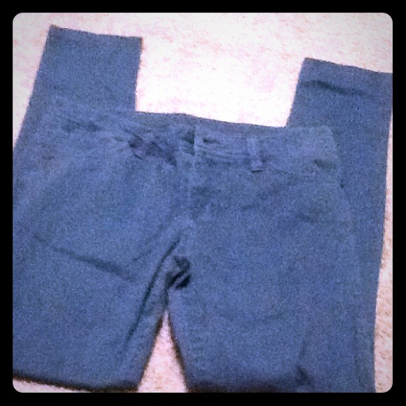 Cute green/blue skinny jeans(: