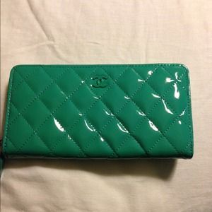 Green Chanel wallet