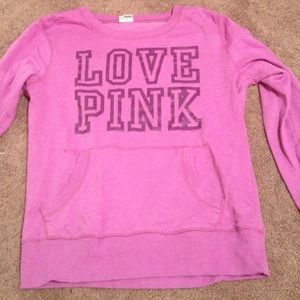 TRADE!!!! Light purple LOVE PINK crew