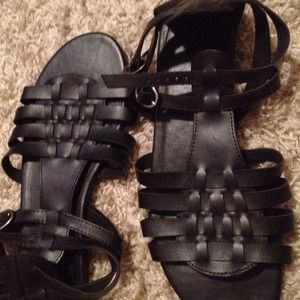 Black gladiator sandals