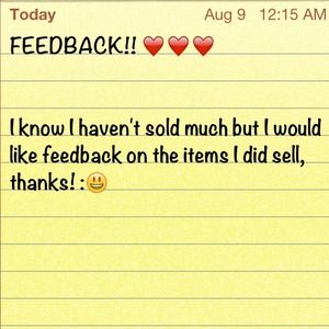 Feedback please!! :)