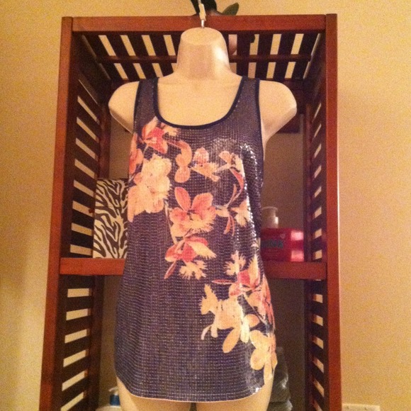 Traded to 💕hydrogirl ***Express sequin tank