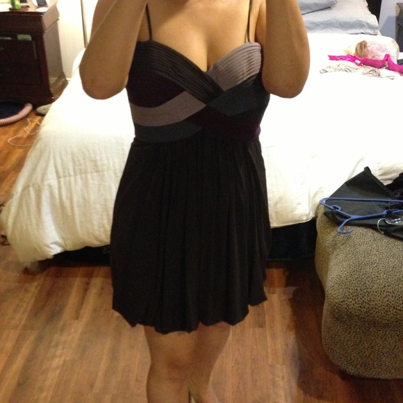 Short Chocolate brown with plum bcbg dress