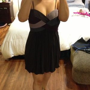 Short Chocolate brown with plum bcbg dress