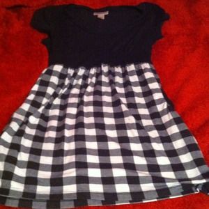 Black white checkered dress
