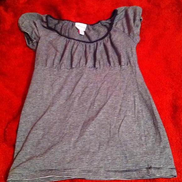 Striped low neck t shirt