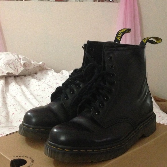 Black leather doc martins