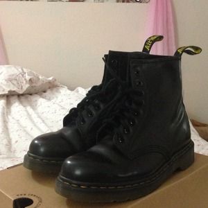 Black leather doc martins