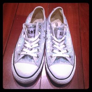 Silver sequins converse