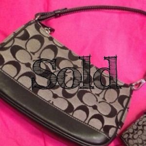 Coach Black Signature Demi Pouchette Bag