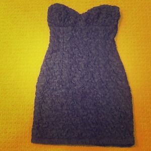 Foreign exchange blue tight ruffle dress :)