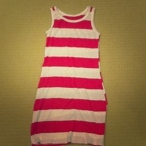 Pink/white striped tank dress (tight)