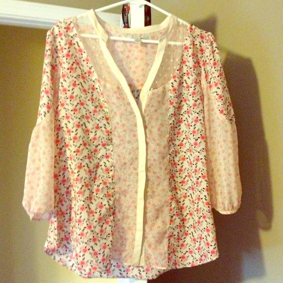 Hold for Beth button down floral and warm ups