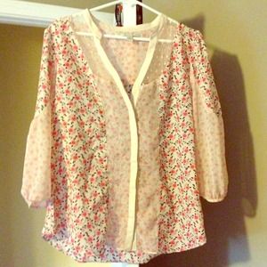 Hold for Beth button down floral and warm ups