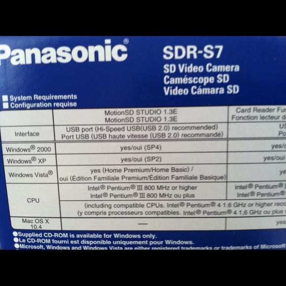 Panasonic SDR-S7 SD Video Camera - Picture 4 of 4