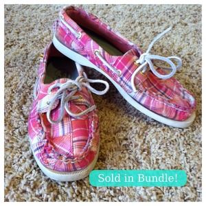 SOLD IN BUNDLE Pink plaid Sperry's