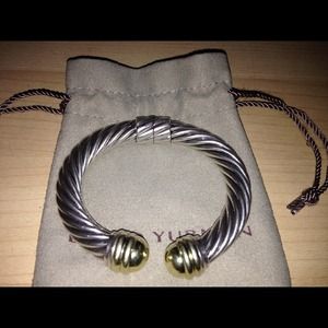 Authentic David Yurman 10mm SS Gold Dome Bracelet