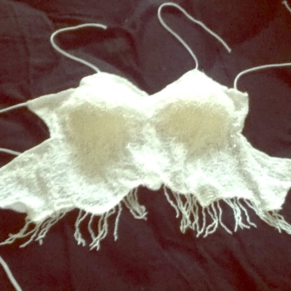 White beaded Club/Rave top