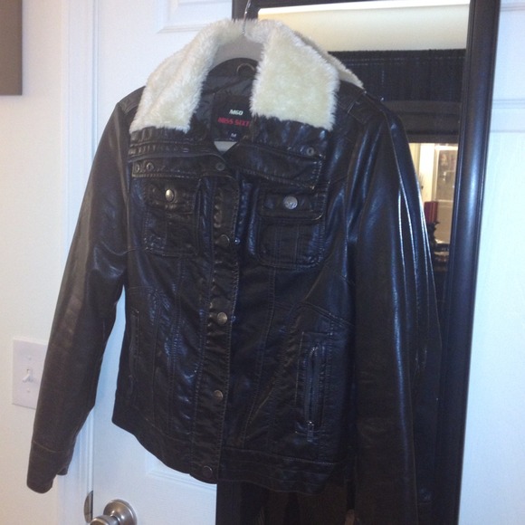 Miss Sixty Leather Bomber Jacket. Size Medium. - Picture 3 of 4
