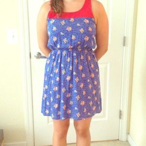 Flowery blue dress