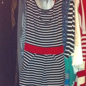 Black and white pinstripe dress