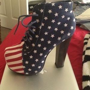 Classic American flag platform bootie