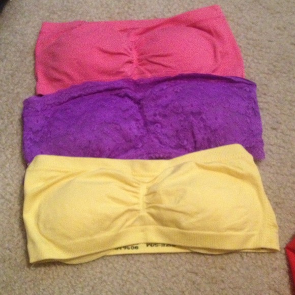 3 bandeau tops size small medium