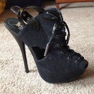 Dark blue jean like heels