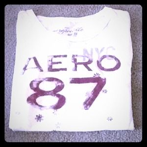 Super cute white floral Aeropostale shirt!(: