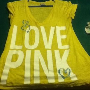 Victoria's Secret yellow pink shirt