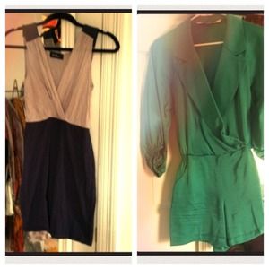 Navy and gray dress  bundled with silky romper