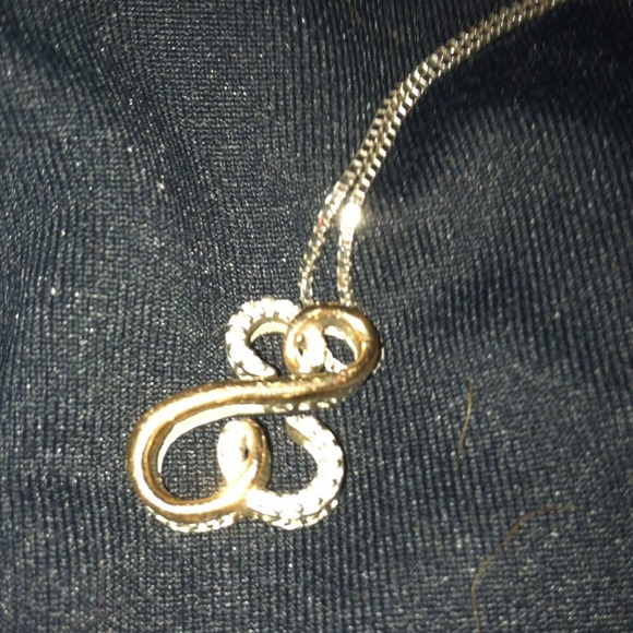 Gold silver and diamond necklace