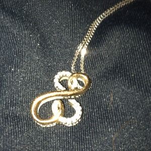 Gold silver and diamond necklace