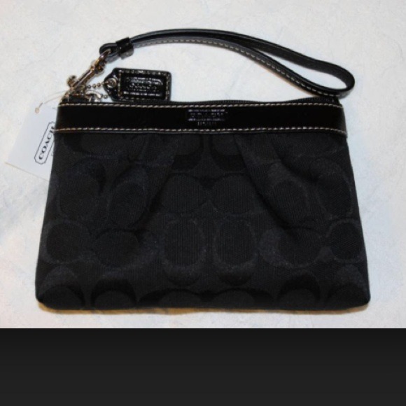 All Black Authentic Coach Wristlet