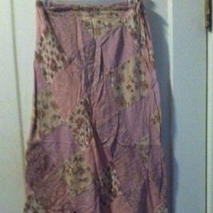 Pale, floral long skirt