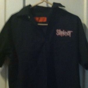 Button up, collared SlipKnoT shirt
