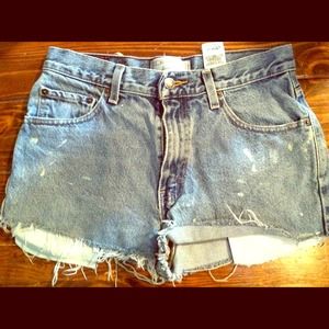 High-waisted jean shorts