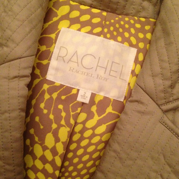 Rachel Roy Taupe Blazer with Neon Detail - Picture 3 of 4