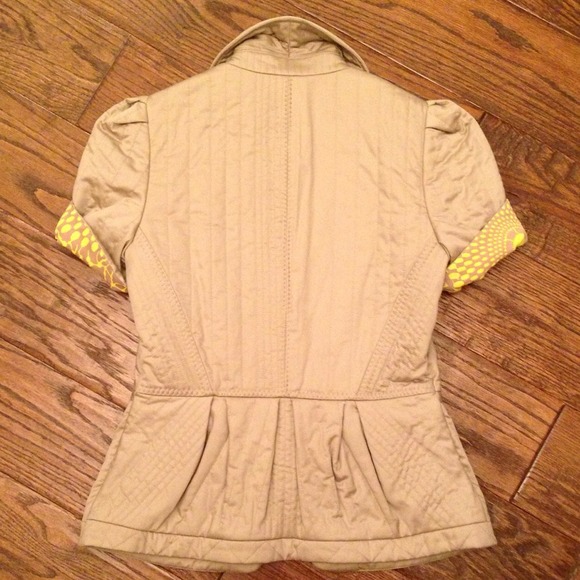 Rachel Roy Taupe Blazer with Neon Detail - Picture 4 of 4