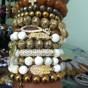 Arm candy blinged out bracelets