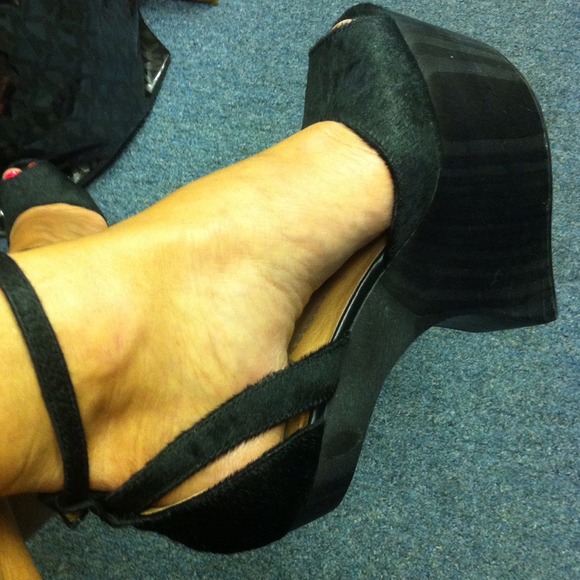 Size 6 Jeffery Campbell Black Pony Hair Make Offer