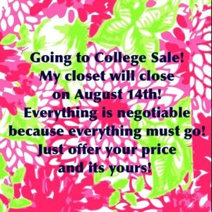 SALE! CLOSET CLOSING!