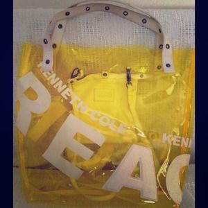 REDUCED! Kenneth Cole Reaction Clear Yellow Tote