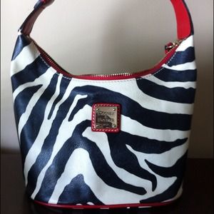 Black/Beige/Red Zebra striped Small handbag
