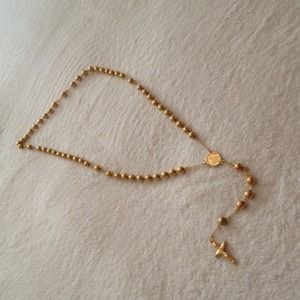 gold plated metal rosary